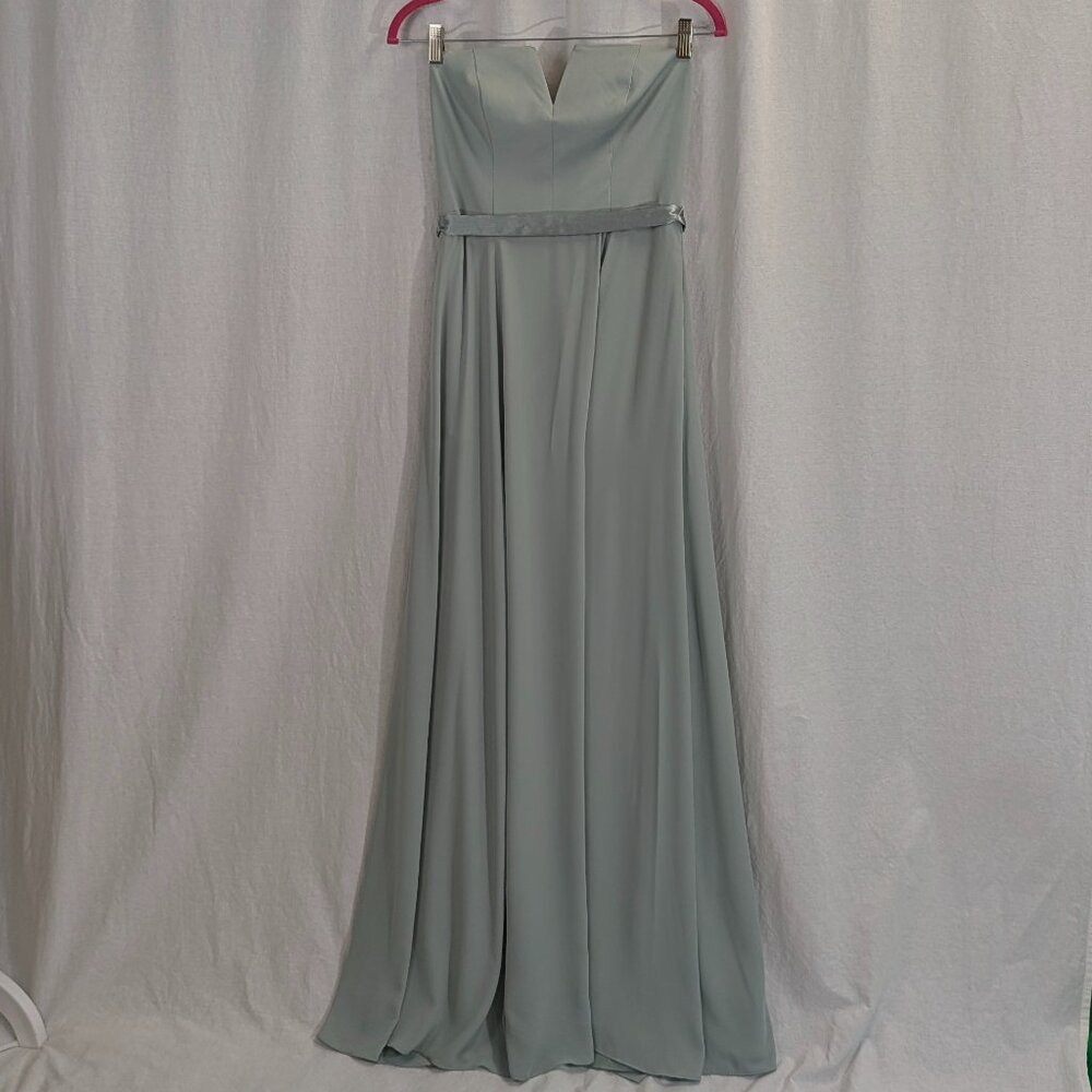Galina Signature Size 2 Sage Formal Long Strapless Dress